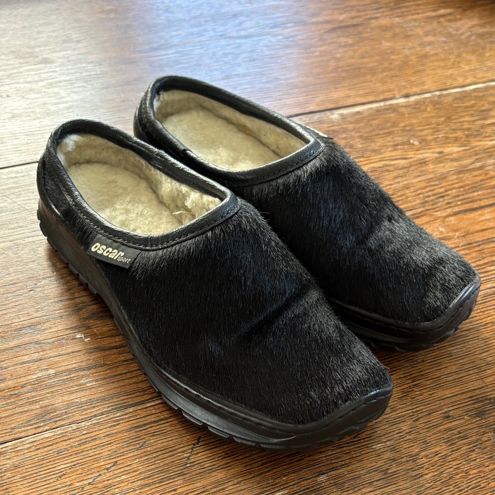 Oscar Sport Real Fur Hair Clog Slide size 38 size 7 US